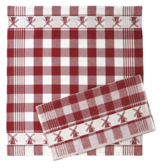 Theedoek molen rood.