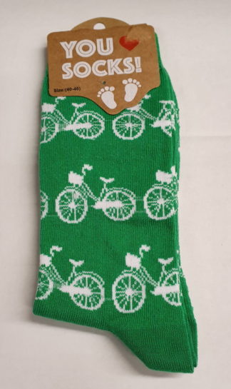 Groen met witte fietsjes