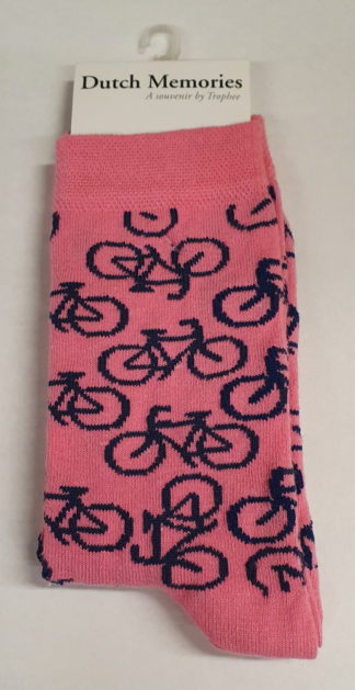 Roze met blauwe fiets