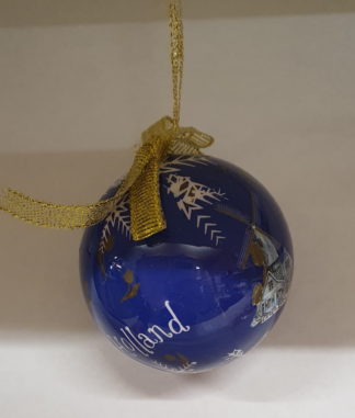 Kleine kerstbal blauw Holland molen